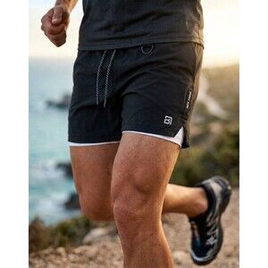 Mens Born Tough 2-in-1 Athletic Running Shorts Sz  S Quick Dry Gym WorkoutPocke
